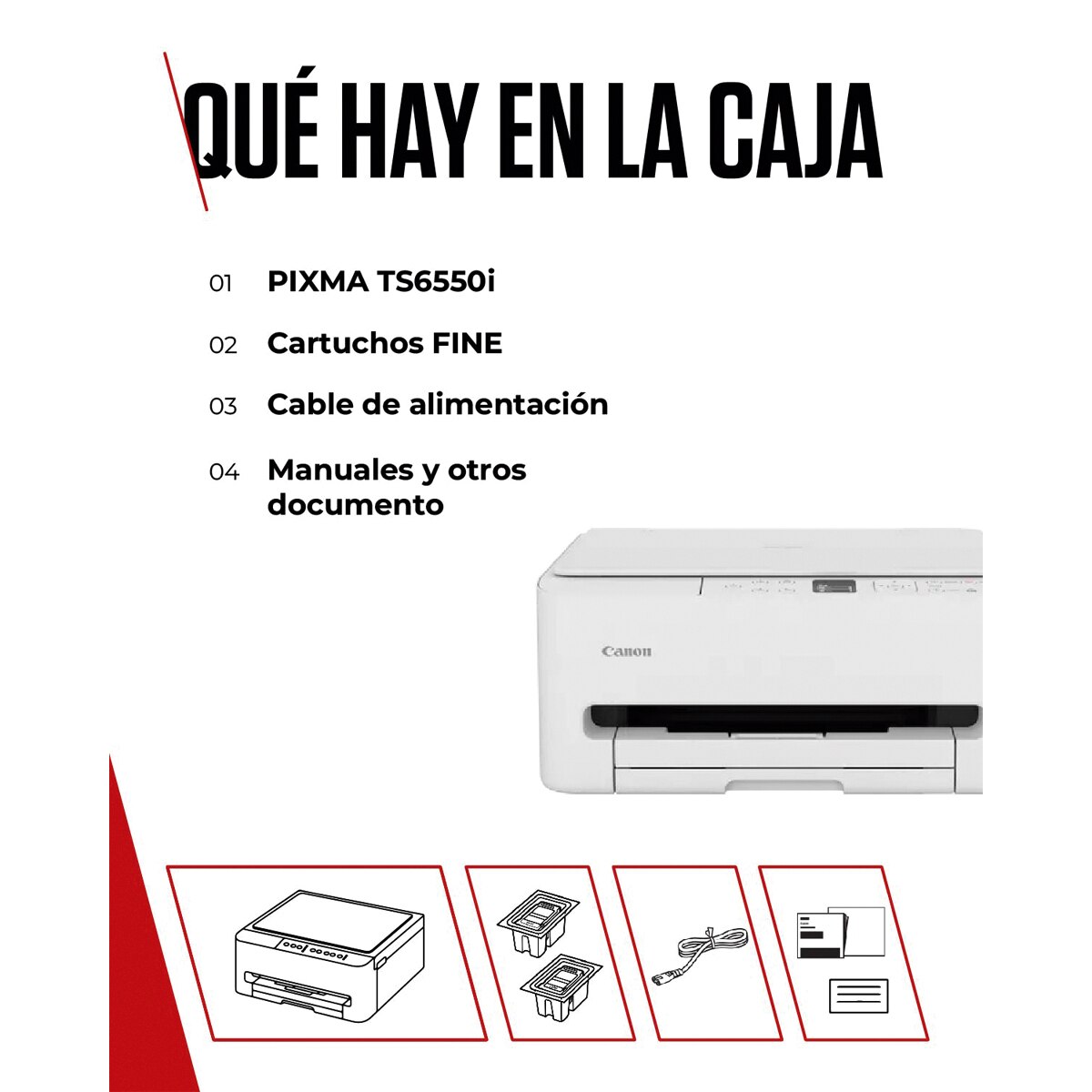 Impresora Multifunción 3 en 1 Canon PIXMA TS6550i con impresión a doble cara automática, pantalla Oled y WiFi. Compatible con PIXMA Print Plan Blanco-7
