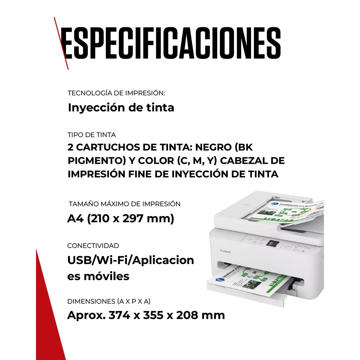 Impresora Multifunción 3 en 1 Canon PIXMA TS7550i de alta velocidad, ADF de 35 hojas y WiFi. Compatible con PIXMA Print Plan Blanco-6
