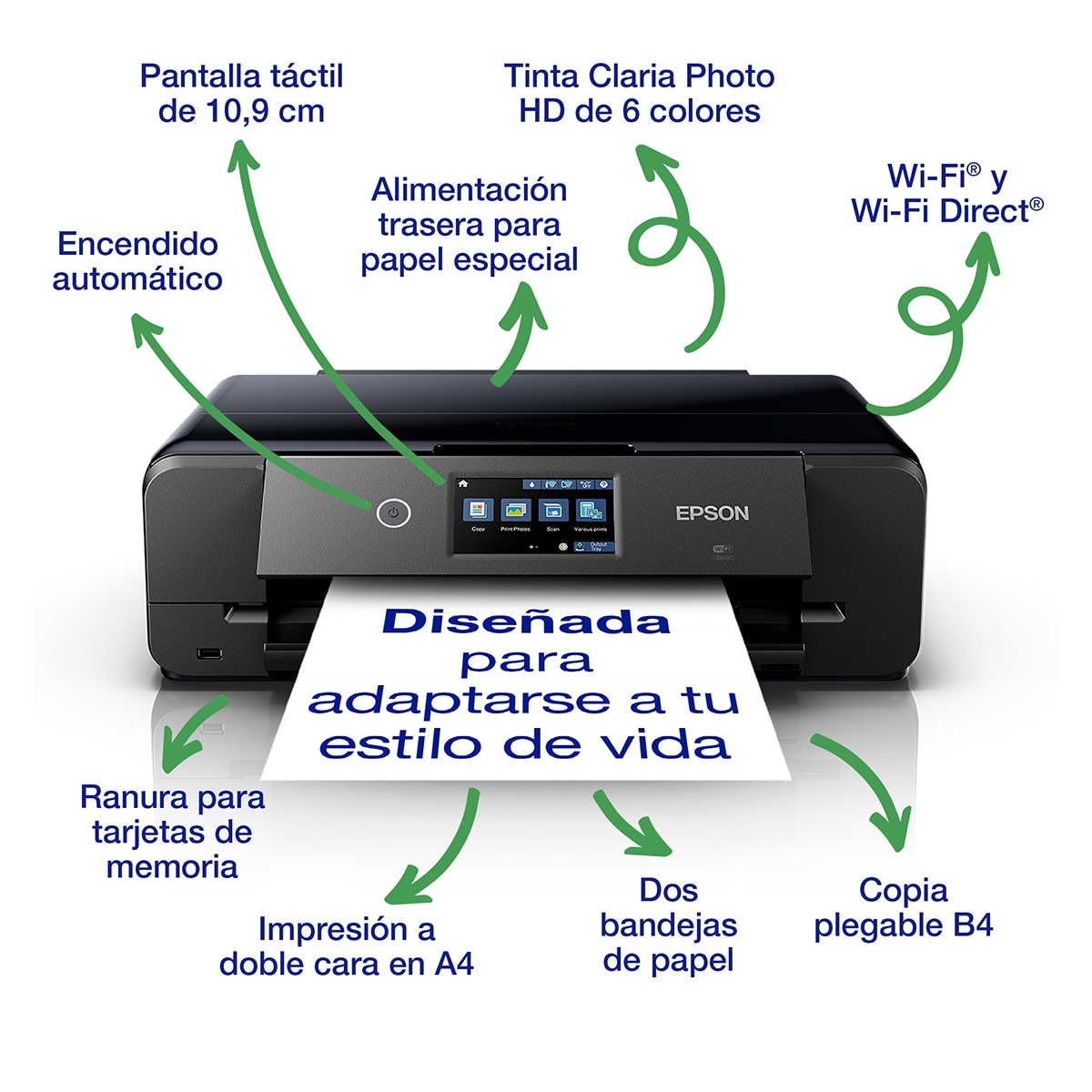 Impresora multifunción Epson Expression Photo XP-980, A3, Wi-Fi Negro-2