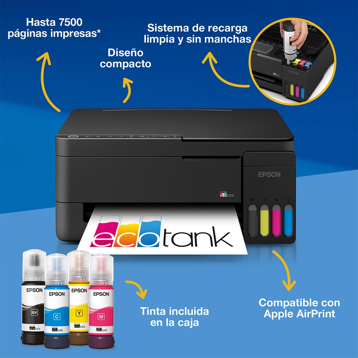 Impresora Multifunción Rellenable Tinta Epson EcoTank ET-2911 - Negro Negro-2