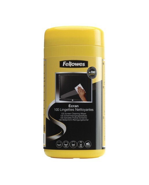 Dispensador Fellowes 100 toallitas limpiadoras para pantalla