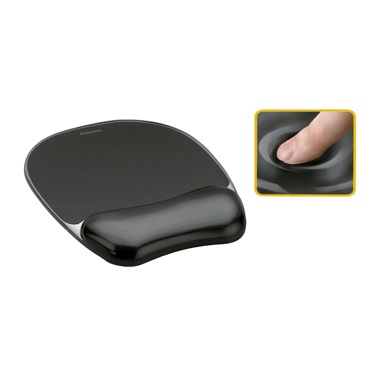 Alfombrilla para ratón con reposamuñecas de Gel Crystals Fellowes negro 2