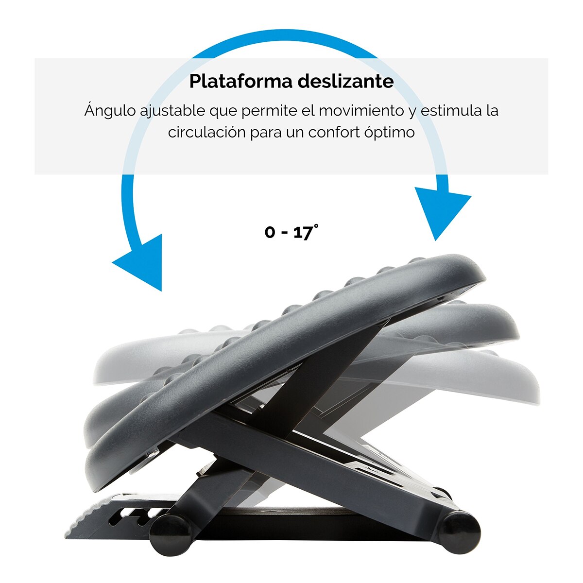 Reposapiés Ergonómico Fellowes Ergo, ajustable en altura e inclinación - Negro Negro-4