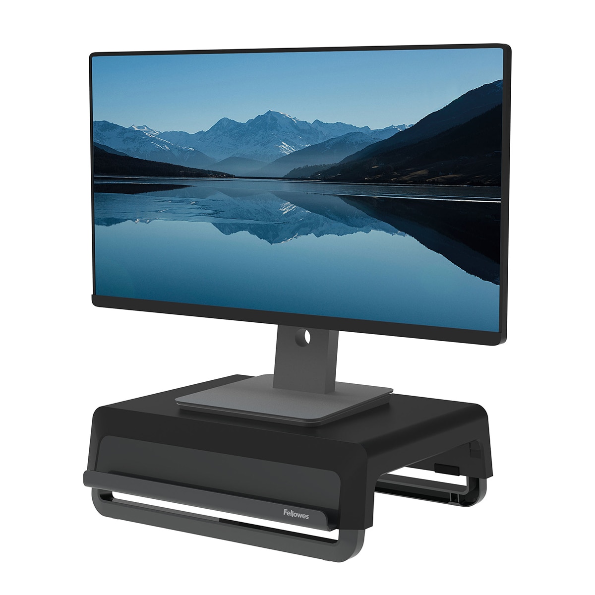 Soporte elevador para monitor Fellowes Breyta negro, 100% reciclable - Negro / Gris Negro / Gris-2