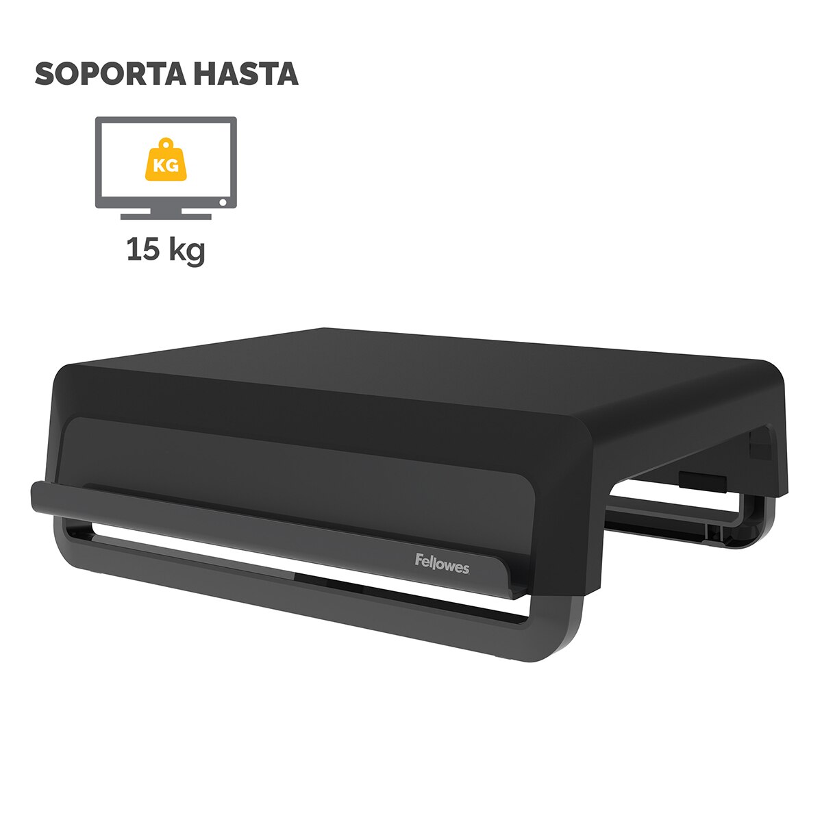 Soporte elevador para monitor Fellowes Breyta negro, 100% reciclable - Negro / Gris Negro / Gris-4
