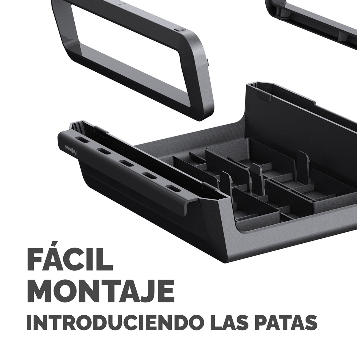 Soporte elevador para monitor Fellowes Breyta negro, 100% reciclable - Negro / Gris Negro / Gris-8