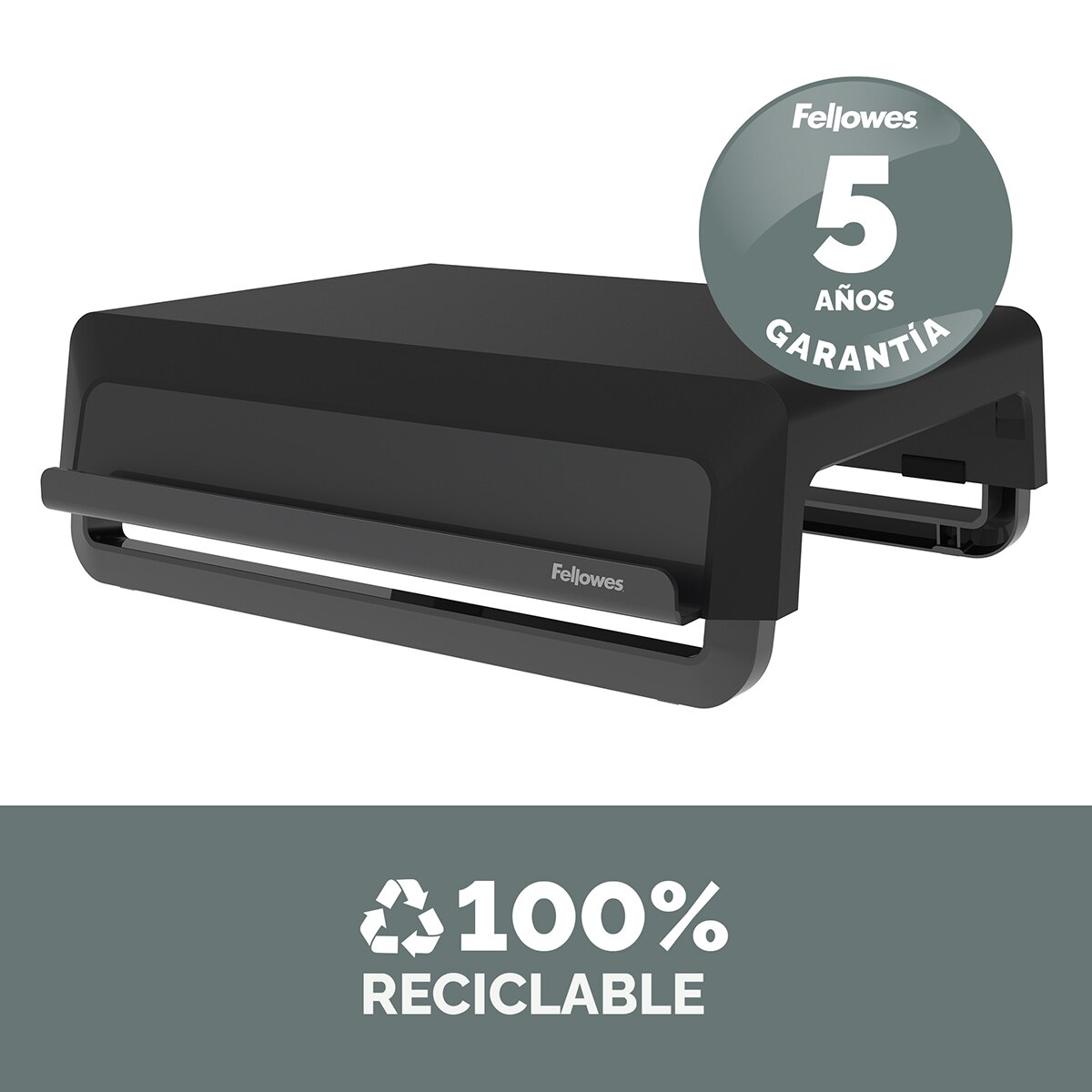 Soporte elevador para monitor Fellowes Breyta negro, 100% reciclable - Negro / Gris Negro / Gris-9