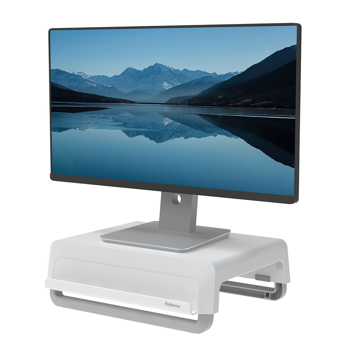 Soporte elevador para monitor Fellowes Breyta blanco, 100% reciclable Blanco / Gris-2