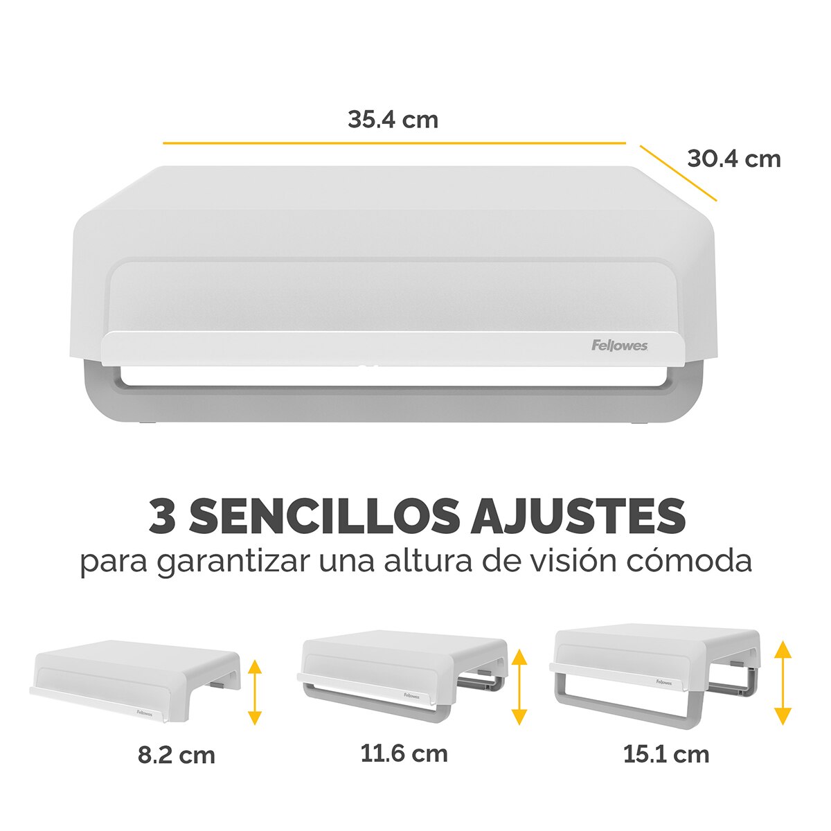 Soporte elevador para monitor Fellowes Breyta blanco, 100% reciclable Blanco / Gris-5