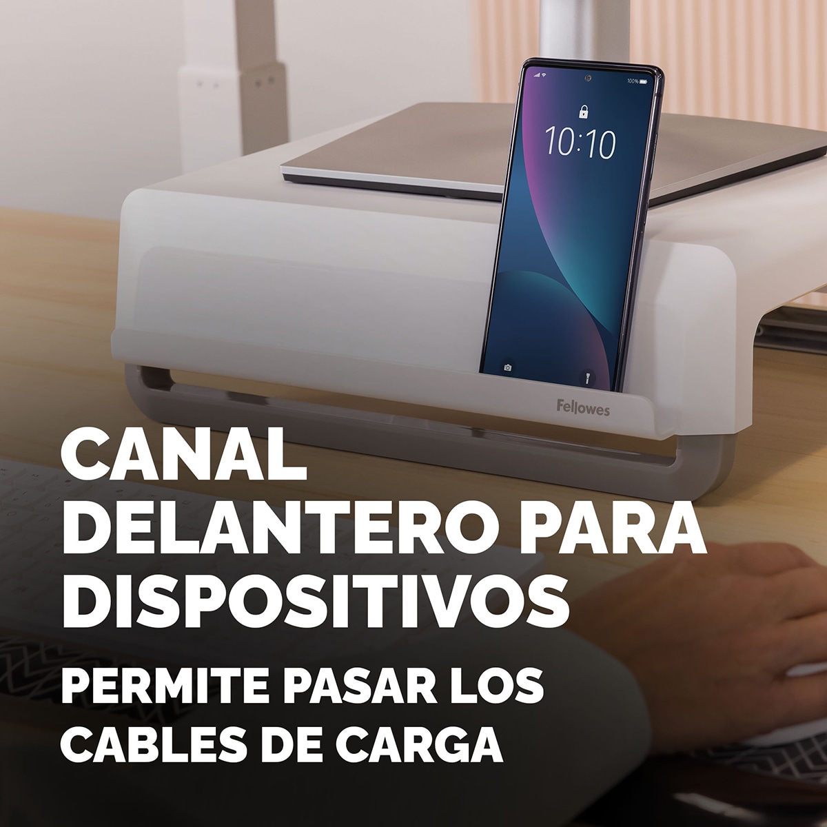 Soporte elevador para monitor Fellowes Breyta blanco, 100% reciclable Blanco / Gris-6