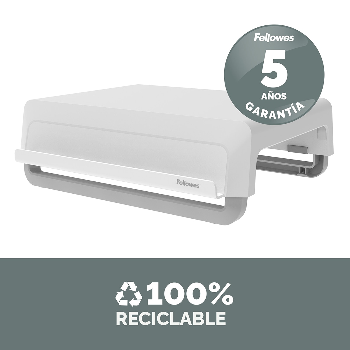 Soporte elevador para monitor Fellowes Breyta blanco, 100% reciclable Blanco / Gris-9