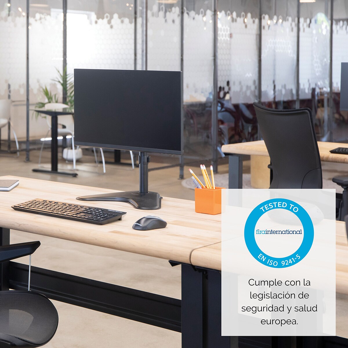 Brazo elevador para monitor con peana Fellowes Seasa, para 1 pantalla Negro-5