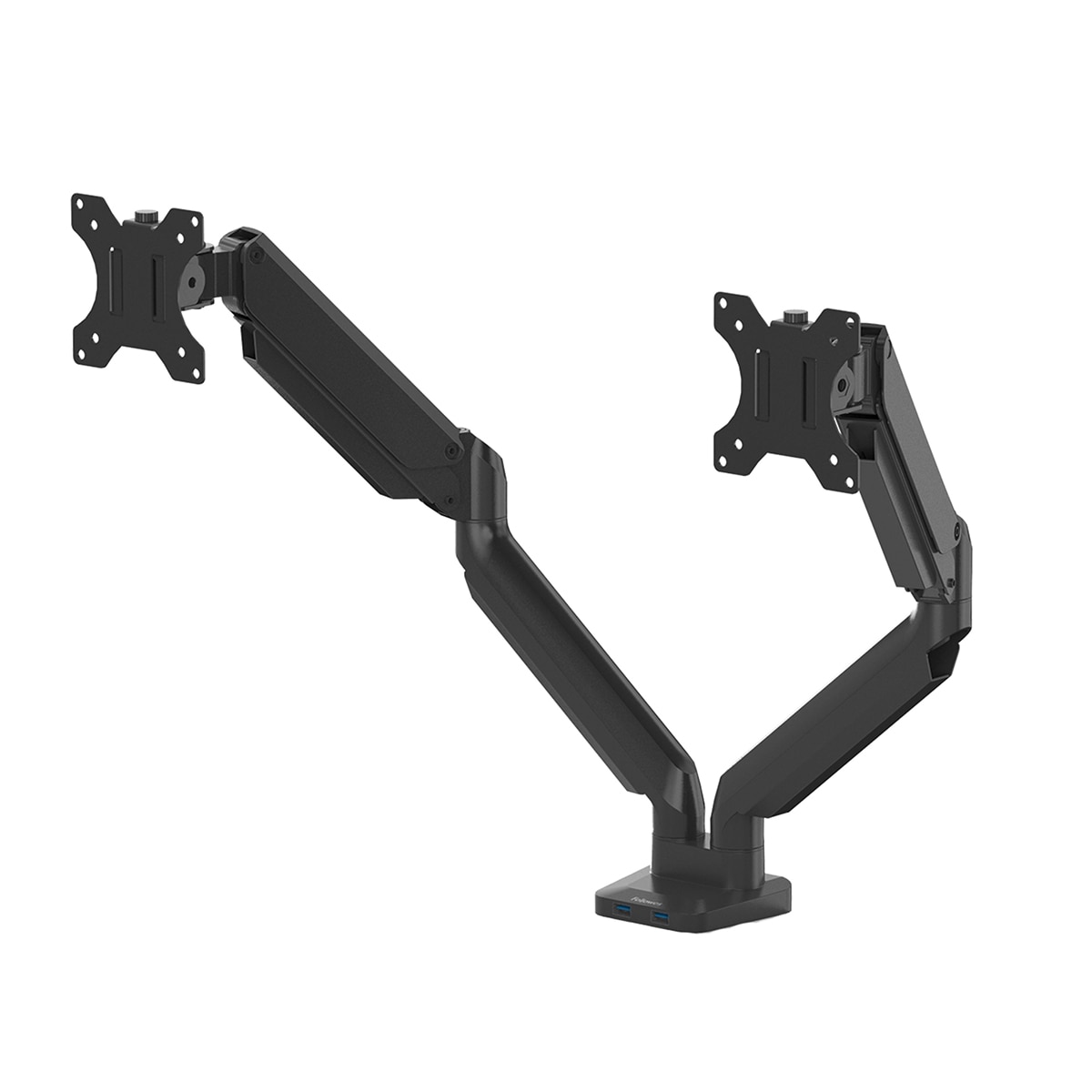Brazo elevador a gas para 2 pantallas Fellowes Platinum, con 2 Puertos USB, negro Negro-1