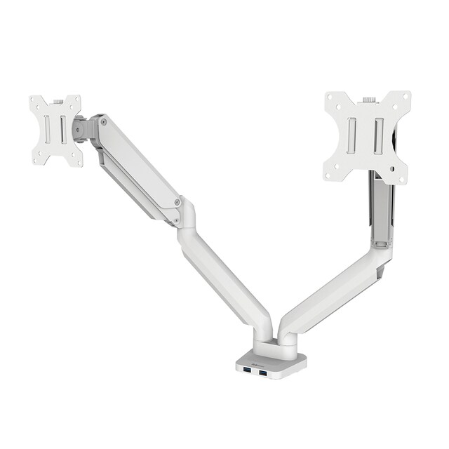Imagen 0 de Brazo elevador a gas para 2 pantallas Fellowes Platinum, con 2 Puertos USB, blanco 