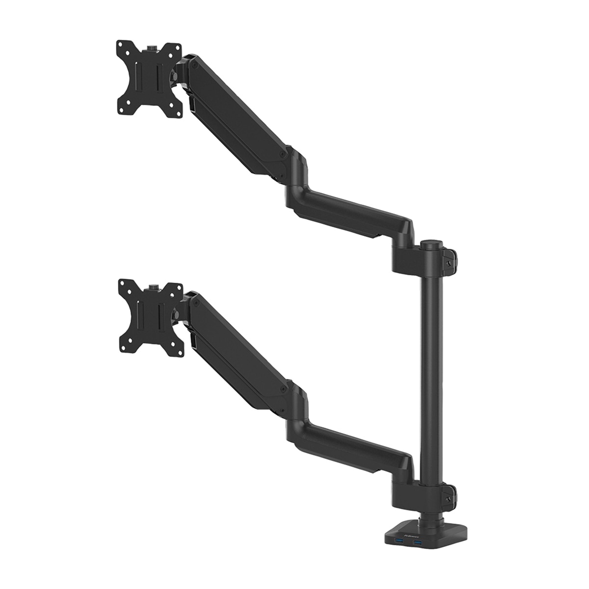 Imagen 0 de Brazo elevador a gas para 2 pantallas vertical Fellowes Platinum, con 2 Puertos USB, negro 