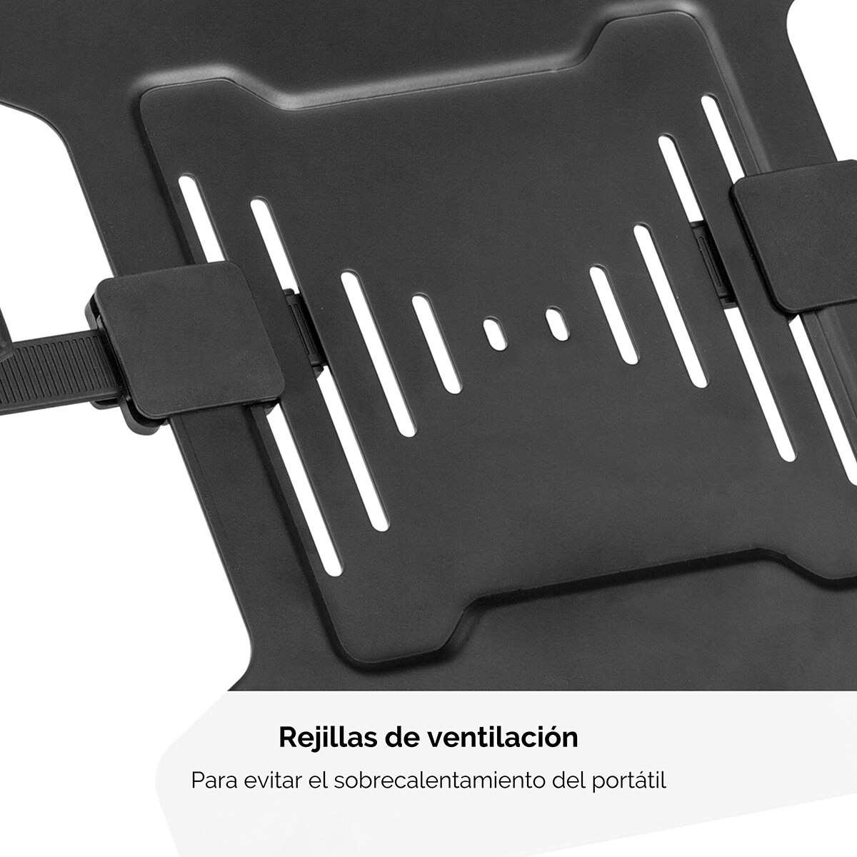 Accesorio Soporte metálico para portátil Fellowes, compatible con los brazos de monitor Negro-4