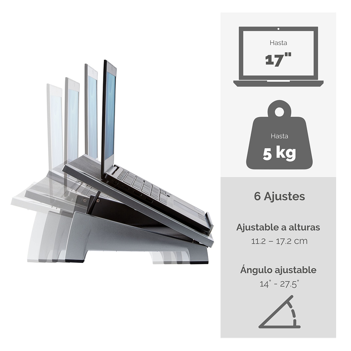 Soporte elevador para portátil Fellowes Office Suites Negro / Plata-3