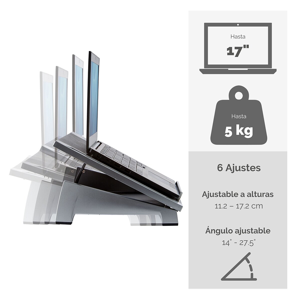 Soporte elevador para portátil Fellowes Office Suites Negro / Plata-3