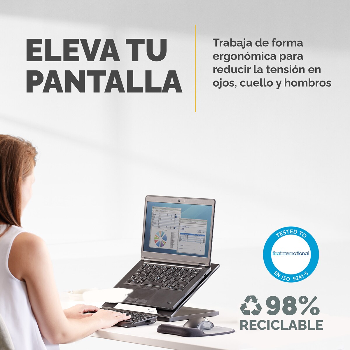 Soporte elevador para portátil Fellowes Designer Suites Negro-3