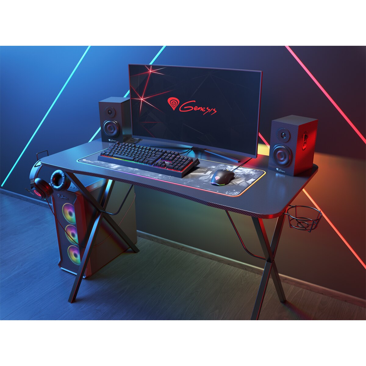 Mesa Gaming Genesis Holm 200 RGB - Negro Negro-8