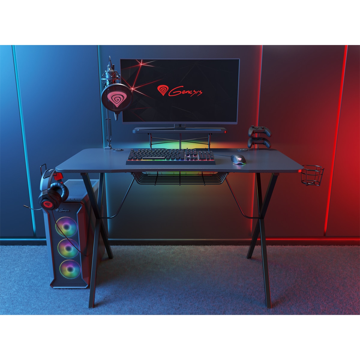 Mesa Gaming Genesis Holm 300 RGB - Negro Negro-10