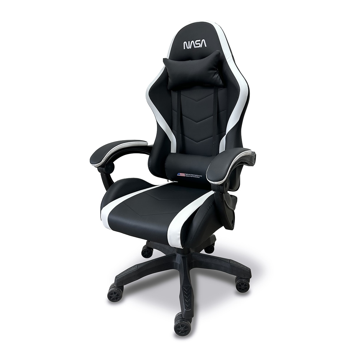 Silla Gaming Nasa Orion - Negro / Blanco Negro / Blanco-4