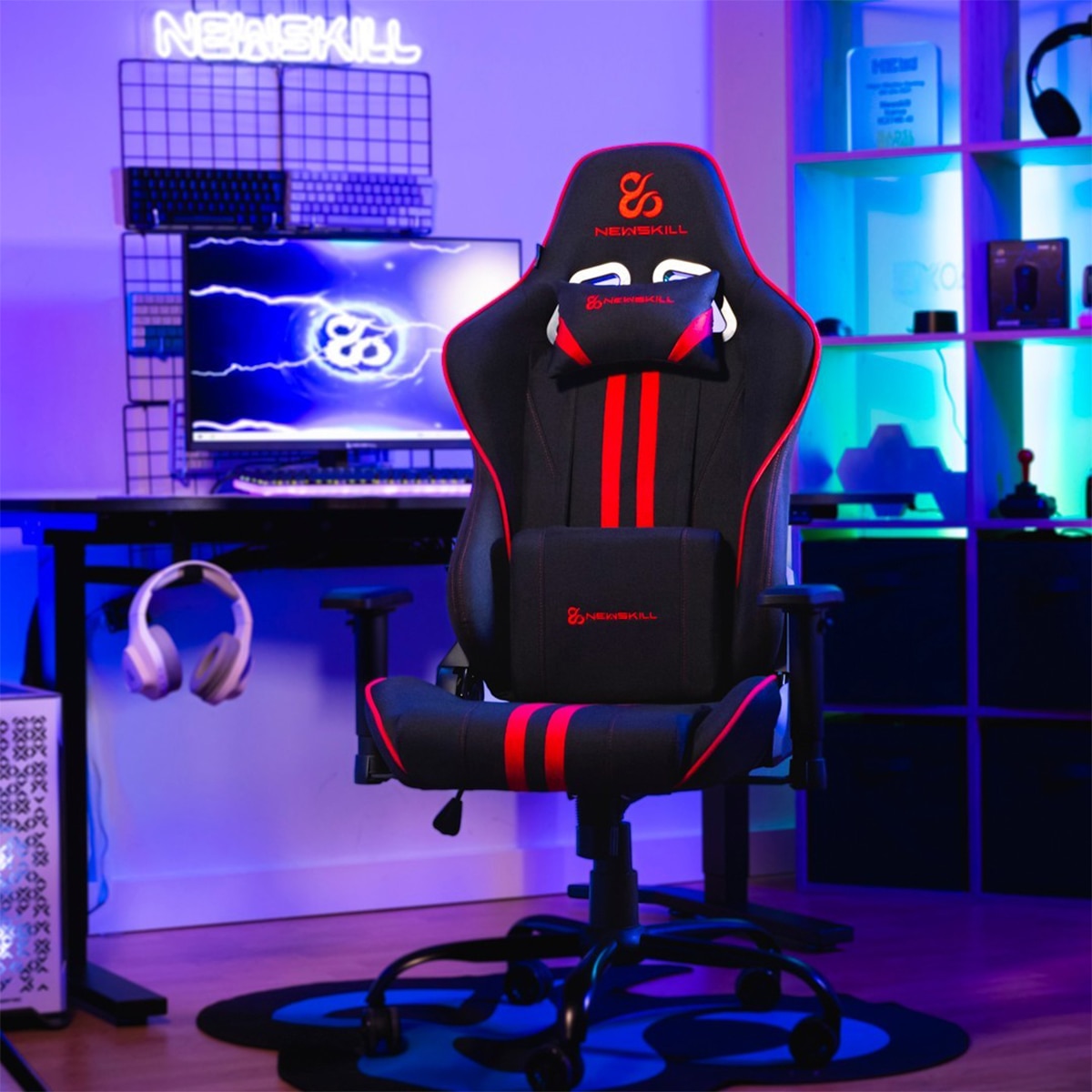 Silla Gaming ergonómica Newskill Kitsune V2 - Negro / Rojo Negro / Rojo-12