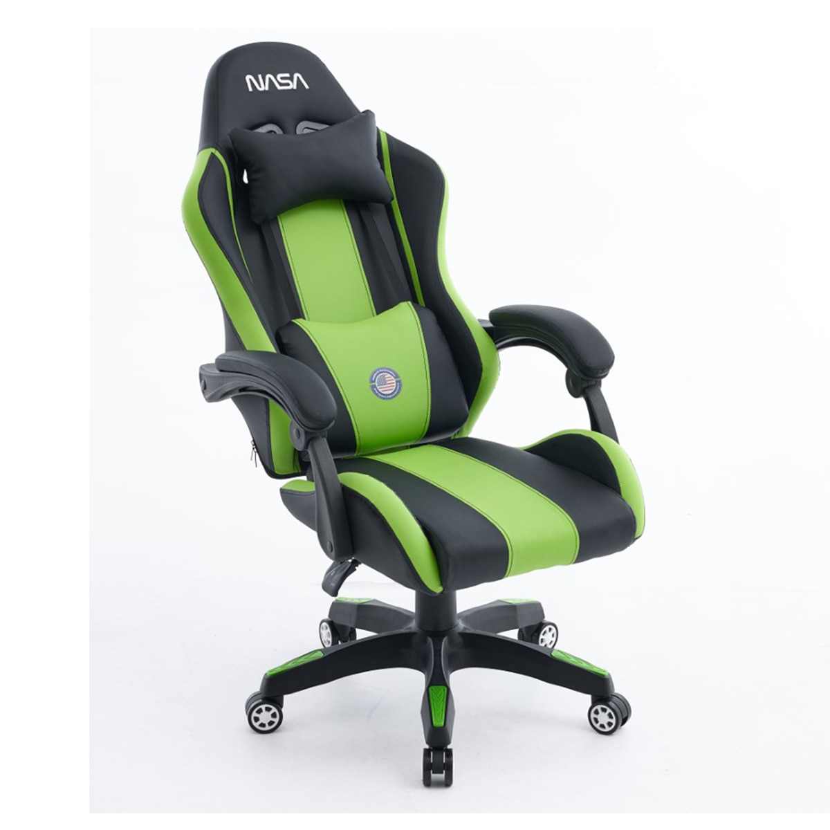 Silla gaming NASA Spirit - Negro / Verde Negro / Verde-6