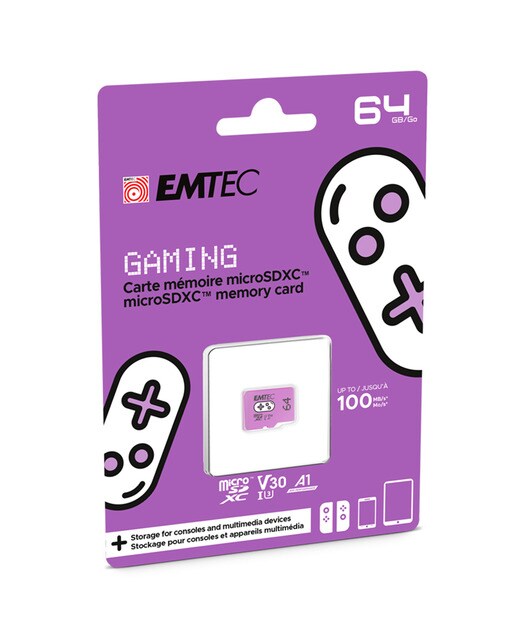 Tarjeta de memoria MicroSDXC Emtec E175908 Gaming 64GB Morado-2