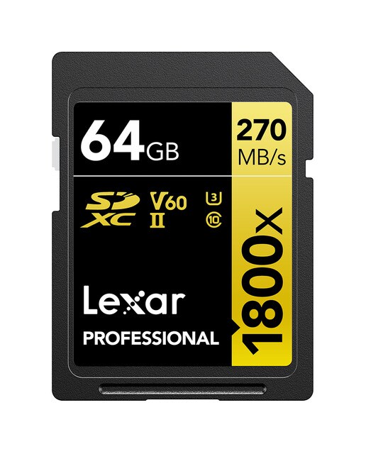 Imagen 0 de Tarjeta de memoria Lexar Professional SDXC 64GB 1800x Serie GOLD