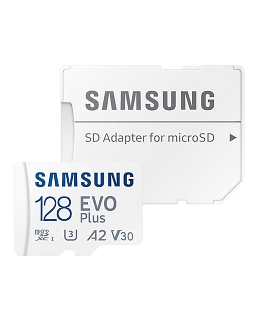 Tarjeta de memoria microSDXC Samsung EVO Plus 128GB, A2, V30 - Blanco Blanco-2