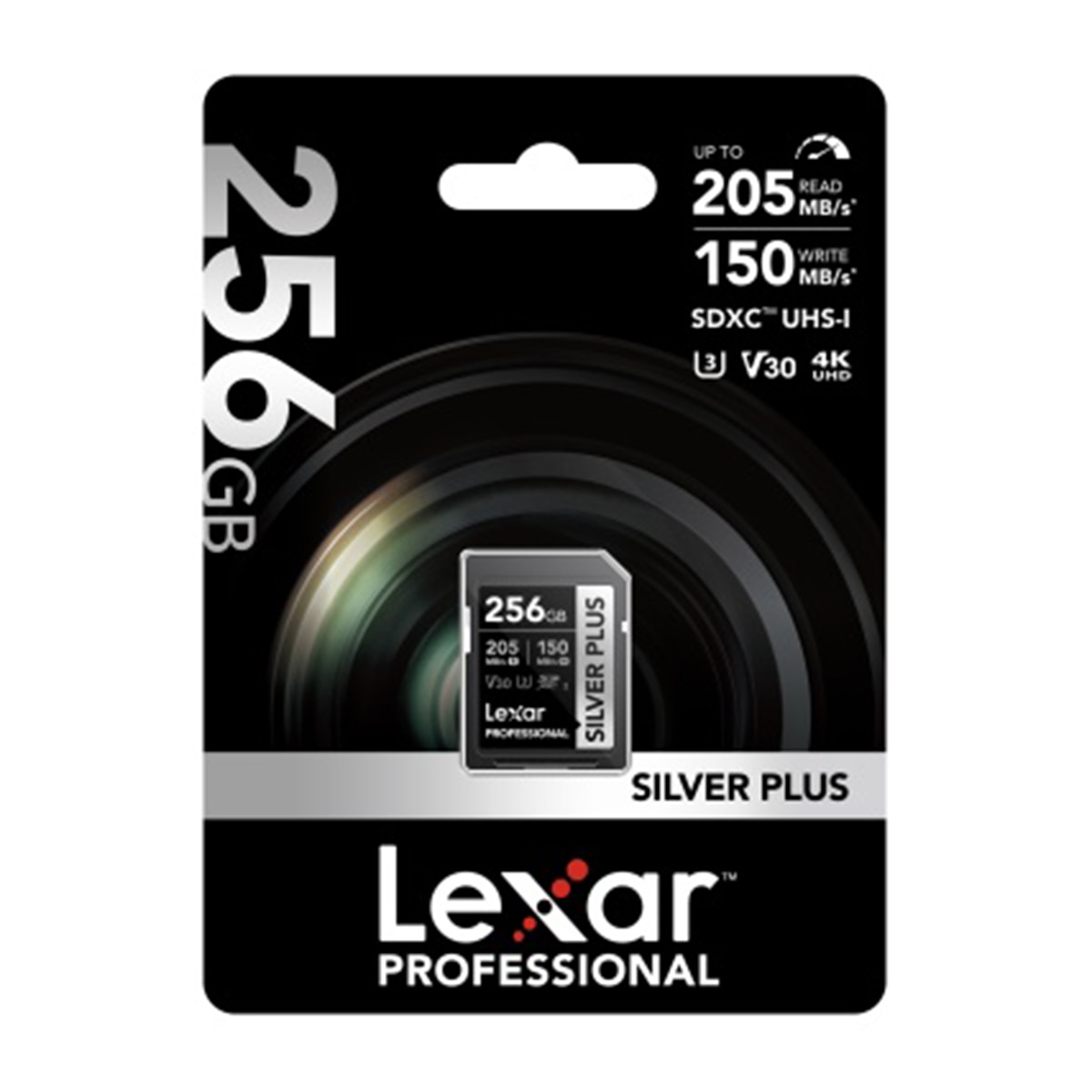 Tarjeta de memoria SD Lexar Professional Silver Plus 256GB V30 UHS-I Negro / Plata-3
