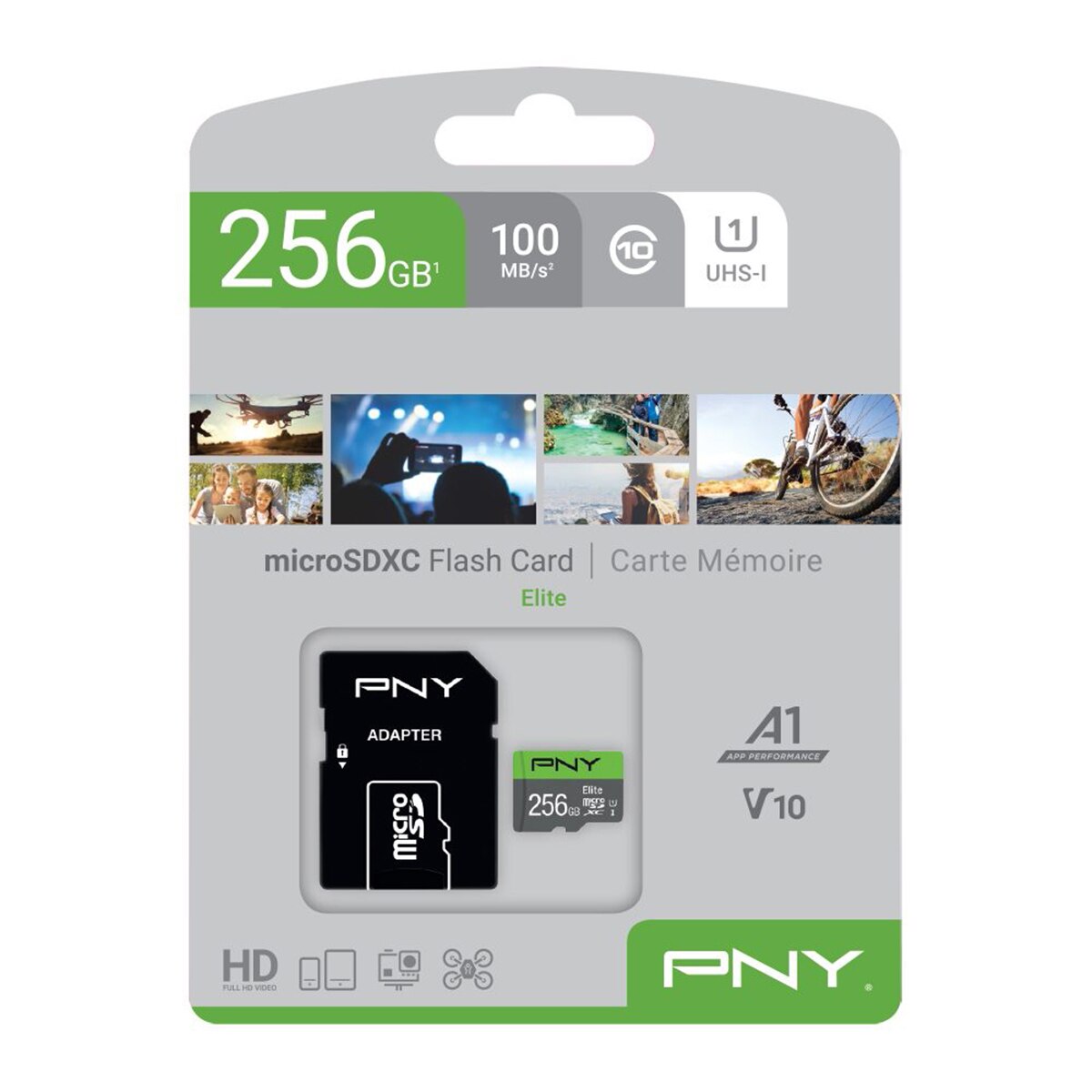 Tarjeta de memoria MicroSD PNY Elite 256GB Gris / Verde-5