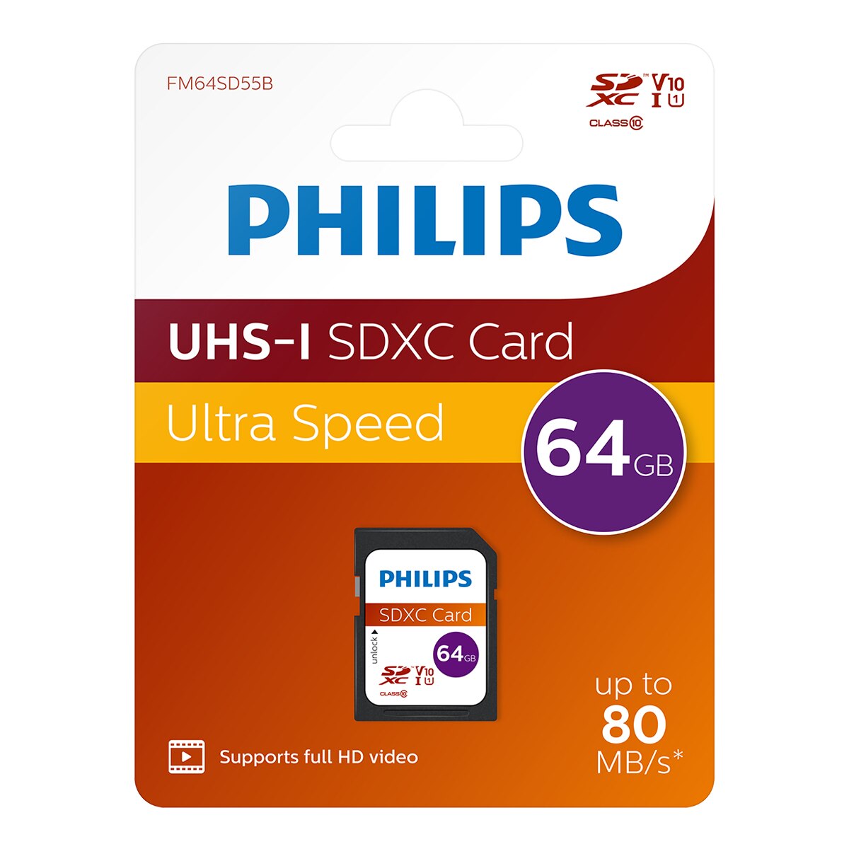 Tarjeta de memoria SD Philips FM64SD55B 64GB 2