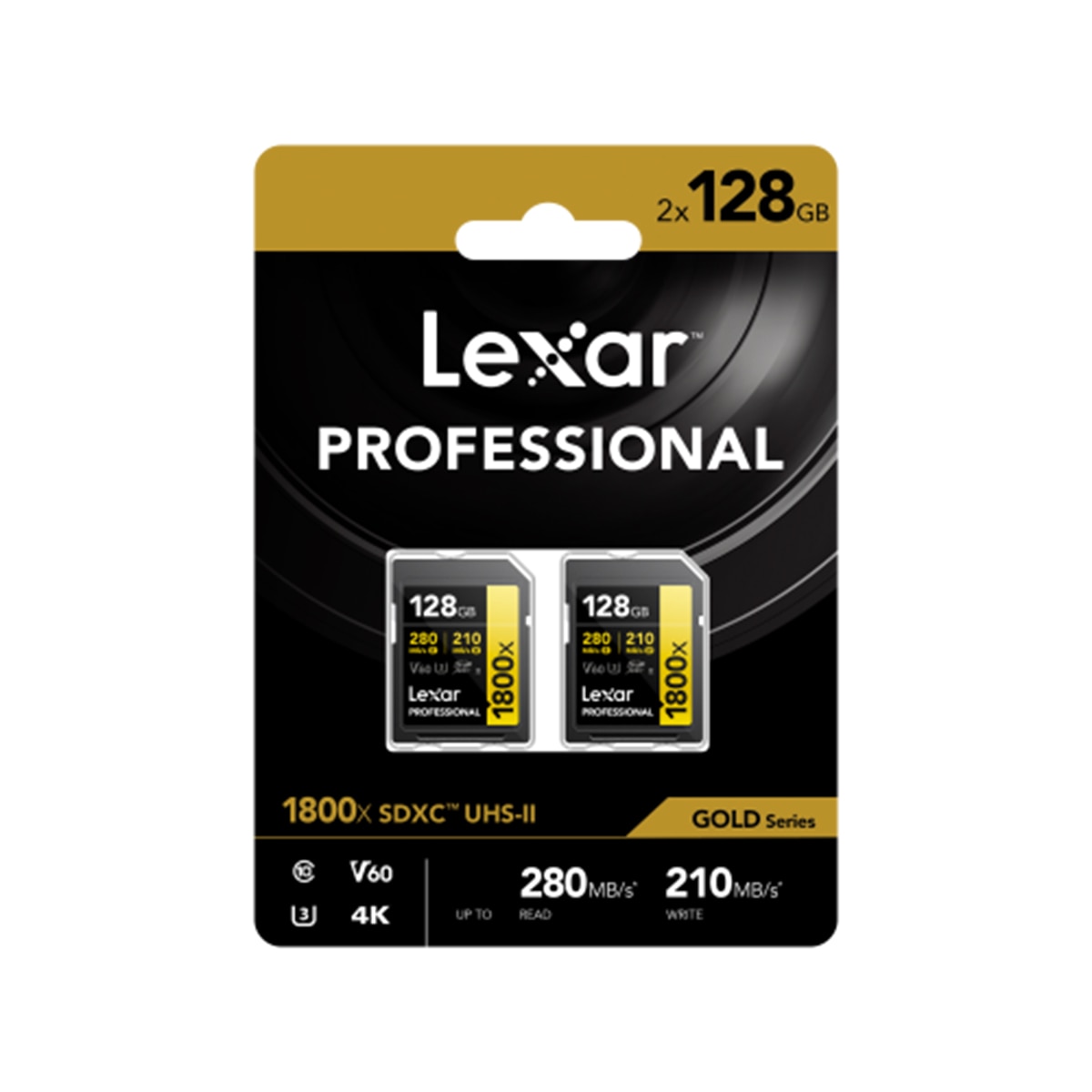Imagen 0 de Tarjeta de memoria SD Lexar Pro Gold Series UHS-II 128GB pack 