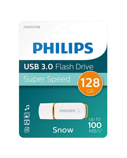 Pendrive Philips Serie Snow Edición Naranja USB 3.0 128 GB 3