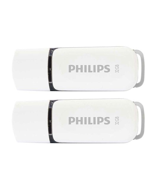 Pack 2 Pendrives Philips Snow USB 2.0 32 GB Blanco-1