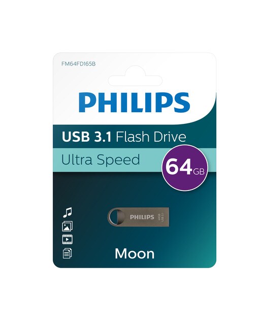 Pendrive Philips Moon Edition 64 GB USB 3.1 Blanco / Azul-1