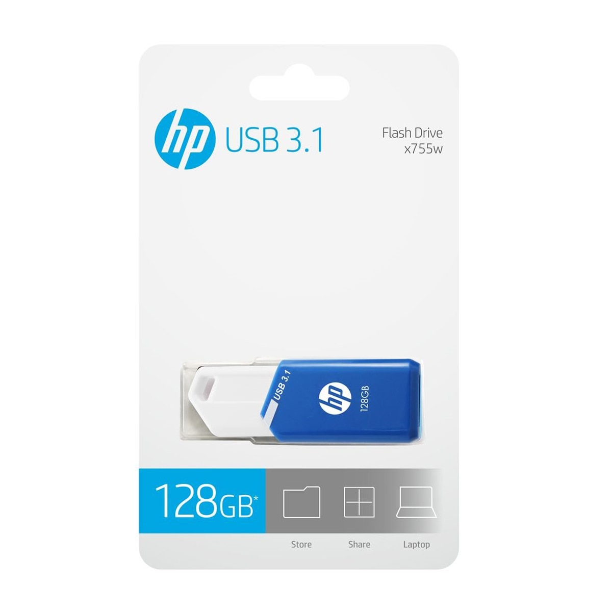 Pendrive HP x755w 128 GB USB 3.1 Azul / Blanco-3