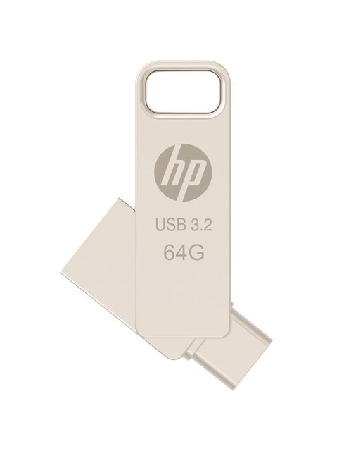 Pendrive HP On the Go x206c, 64GB, USB-C 3.2 y USB-A 3.2 Plata-3
