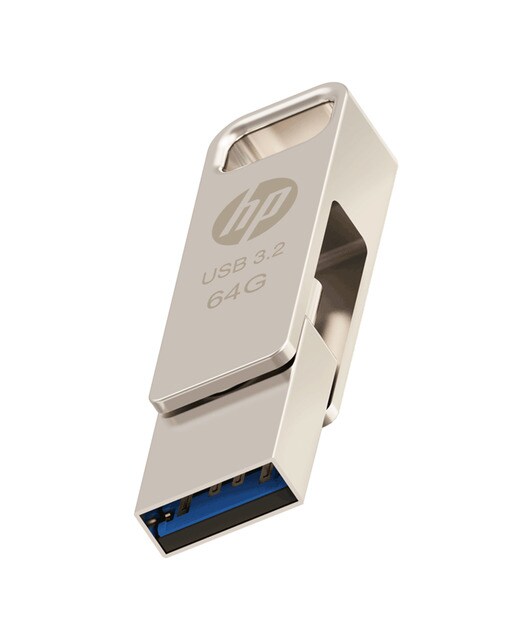 Pendrive HP On the Go x206c, 64GB, USB-C 3.2 y USB-A 3.2 Plata-7