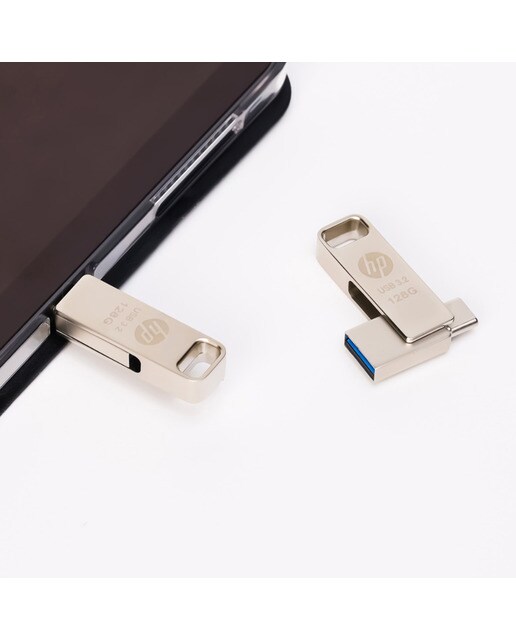 Pendrive HP x206c, 128 GB, USB dual tipo C 3.2 Plata-13