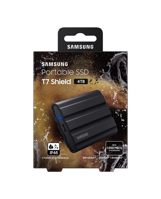 Disco duro portátil SSD Samsung T7 Shield 4TB, USB 3.2 Negro-6