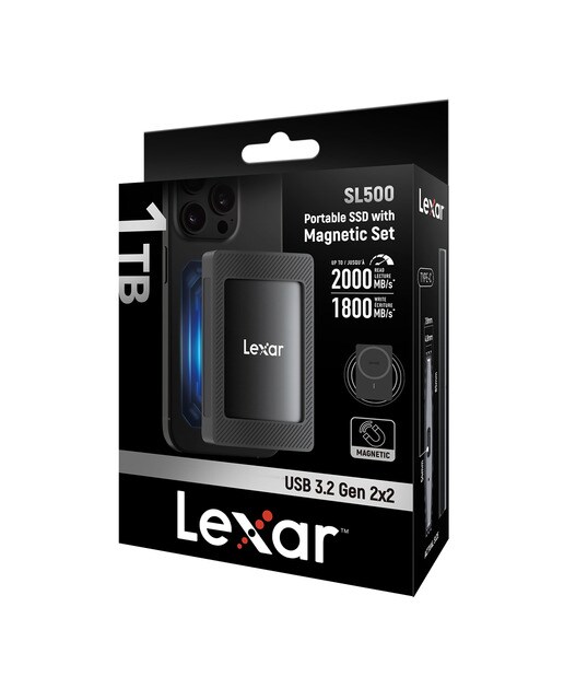 Imagen 0 de Disco externo SSD portátil Lexar SL500 con set magnético, 1TB, USB 3.2 Gen2x2