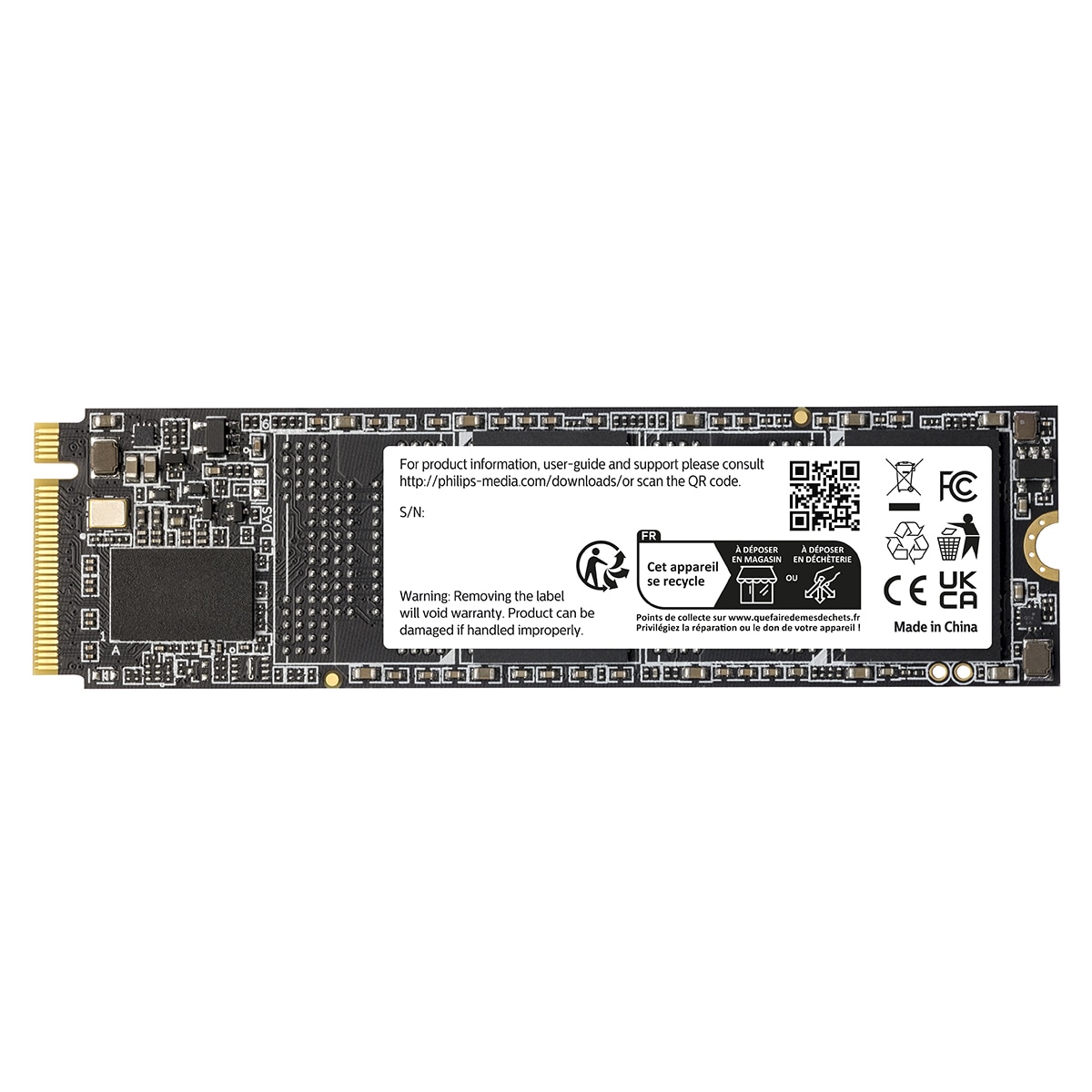 Disco SSD interno Philips M140, 500GB NVMe PCIe Gen 3 M.2 2280 Negro-2