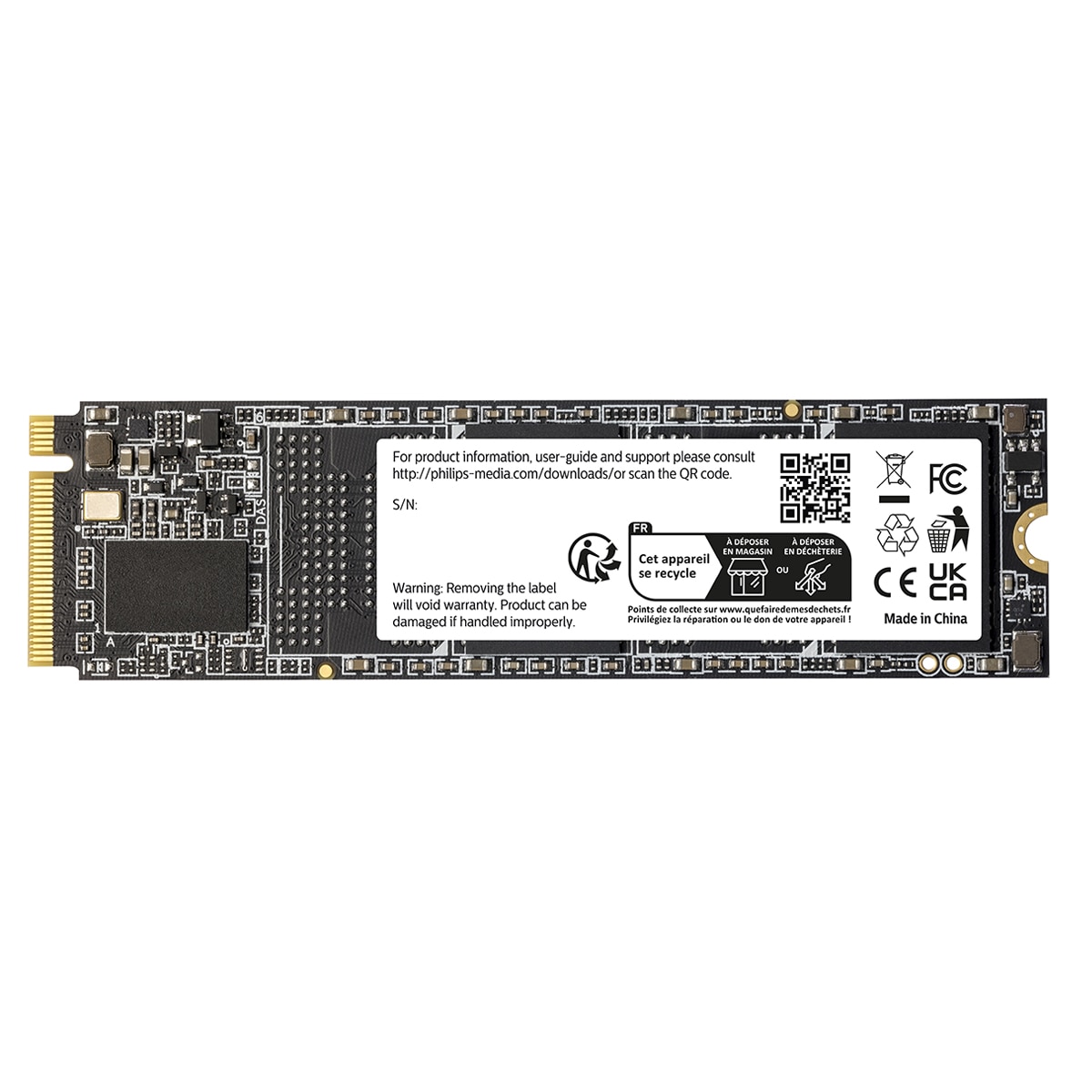 Disco SSD interno Philips M140, 2TB NVMe PCIe Gen 3 M.2 2280 Negro-2
