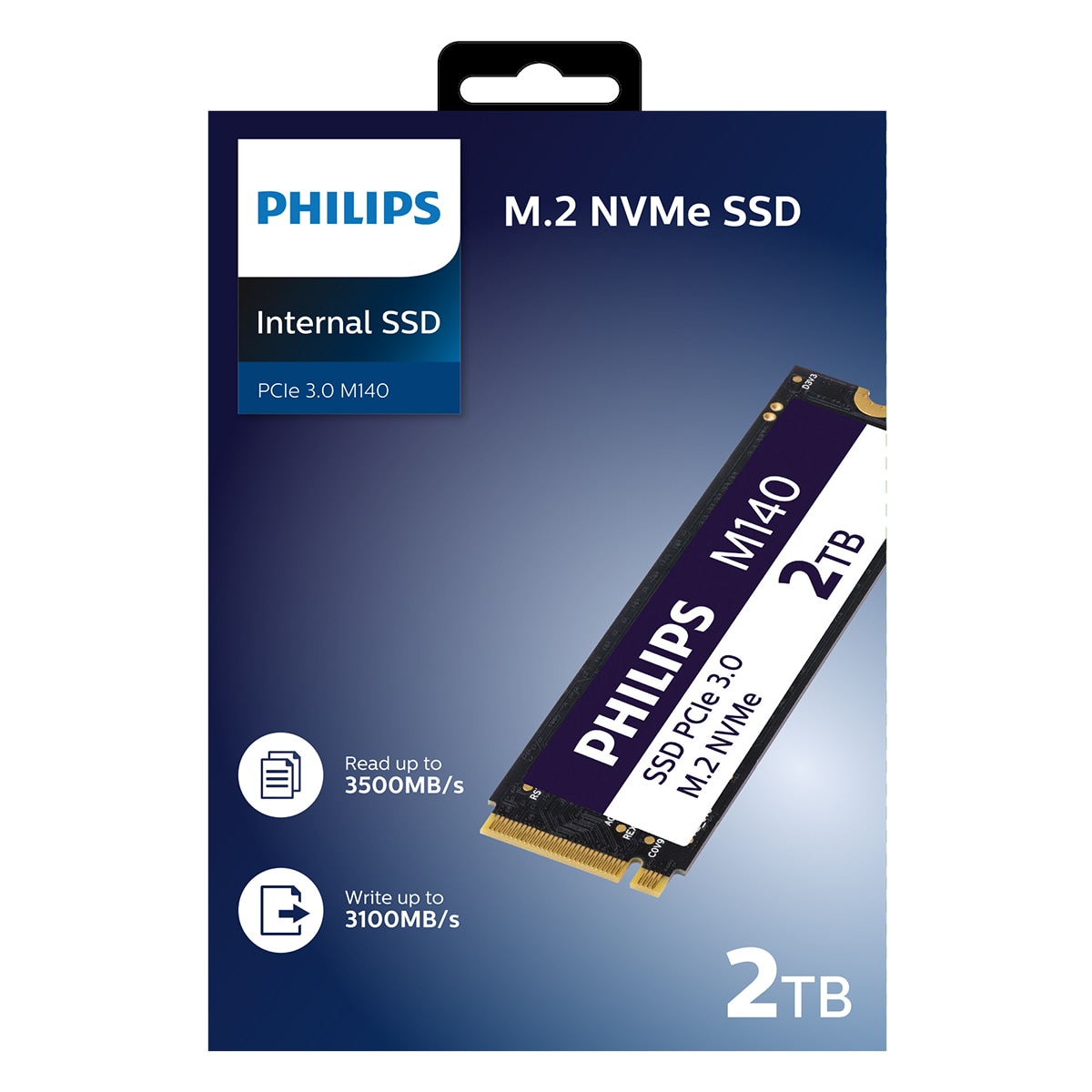 Disco SSD interno Philips M140, 2TB NVMe PCIe Gen 3 M.2 2280 Negro-3