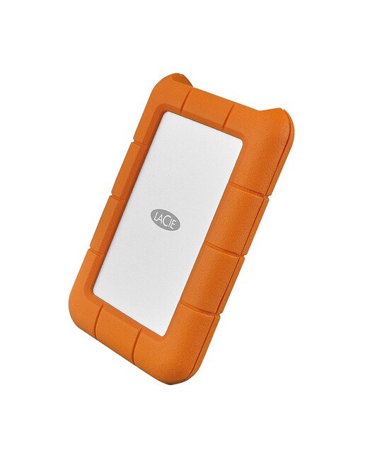 Disco duro externo portátil LaCie Rugged 2TB USB-C naranja