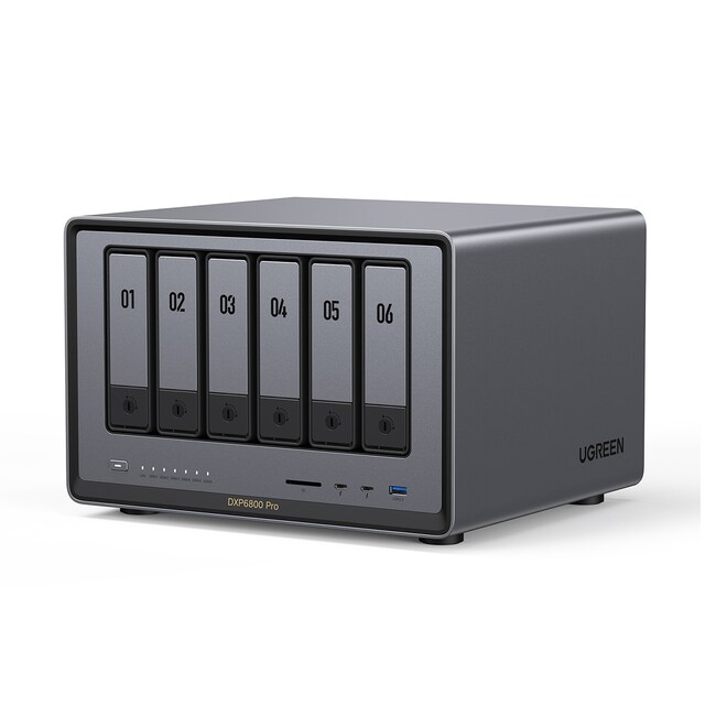 Imagen 0 de Sistema NAS de escritorio UGREEN DXP6800 Pro, i5-1235U, 8GB, UGOS Pro, 6 bahías, negro