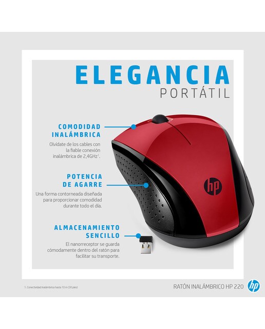Ratón inalámbrico HP 220 Rojo - Rojo / Negro Rojo / Negro-5